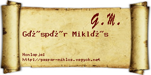 Gáspár Miklós névjegykártya