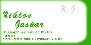 miklos gaspar business card